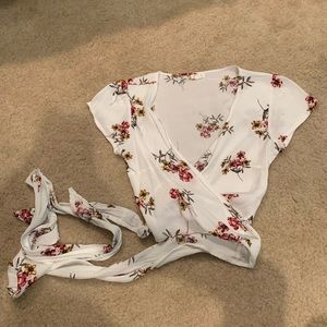 GARAGE Wrapped floral shirt